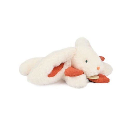 Peluche conejo blanco con lazo terracota 20cm DOUDOU ET COMPAGNIE Lapin Bonbon
