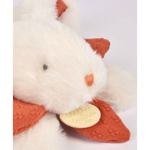 Peluche conejo blanco con lazo terracota 20cm DOUDOU ET COMPAGNIE Lapin Bonbon