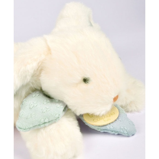 Conejo de peluche blanco con lazo azul, 20 cm, DOUDOU ET COMPAGNIE Lapin Bonbon