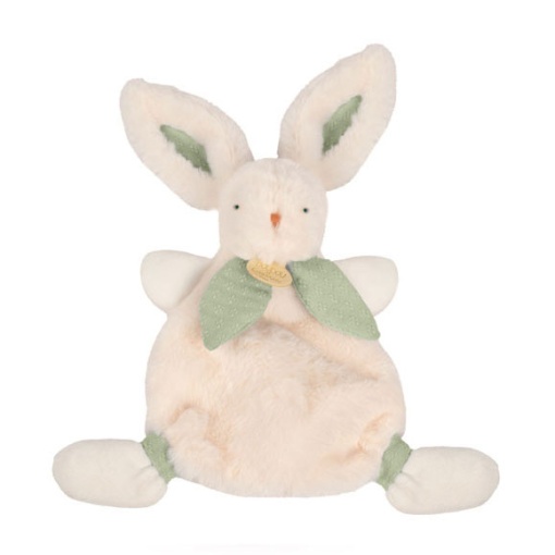 Doudou conejo blanco con lazo verde 25cm DOUDOU ET COMPAGNIE Lapin Bonbon
