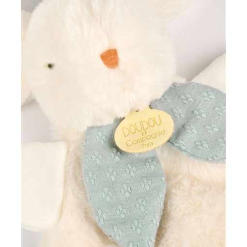 Doudou conejo blanco con lazo azul 25cm DOUDOU ET COMPAGNIE Lapin Bonbon