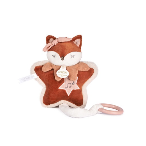 Doudou con caja de música, zorro, Mina, 16cm, DOUDOU ET COMPAGNIE, Mina et Timo