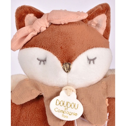 Doudou con caja de música, zorro, Mina, 16cm, DOUDOU ET COMPAGNIE, Mina et Timo