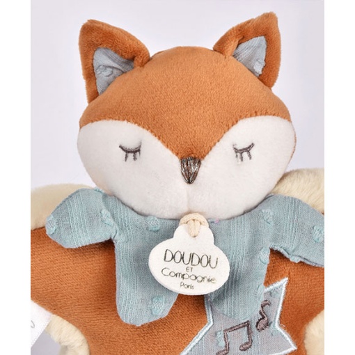 Doudou con caja de música, zorro, Timo, 16cm, DOUDOU ET COMPAGNIE, Mina et Timo