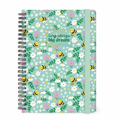 Agenda escolar semanal A5 2026/27 16 meses espiral LEGAMI Bee com elástico