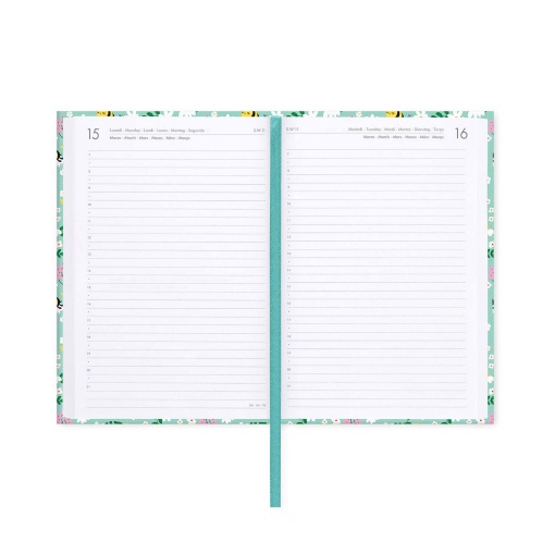 Agenda escolar diária 120x180mm 2026/27 16 meses LEGAMI Bee com elástico