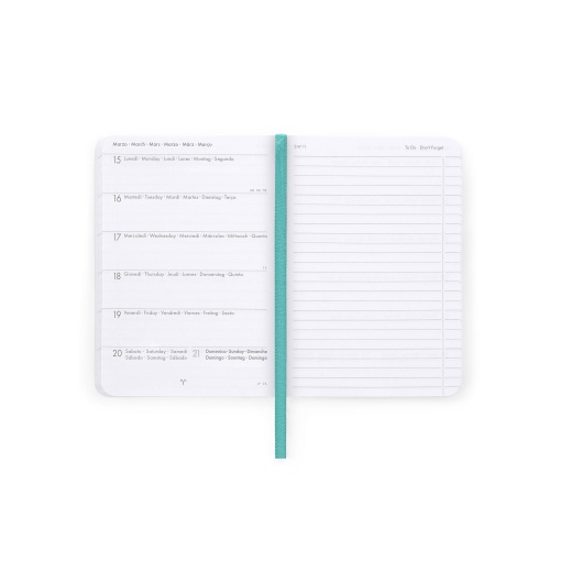 Agenda escolar semanal A6 2026/27 16 meses LEGAMI Bee com elástico