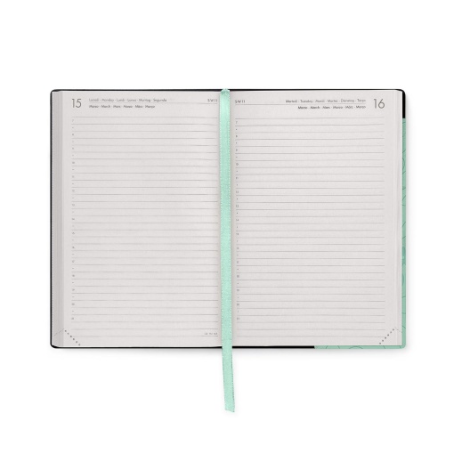 Agenda escolar diária 120x180mm 2026/27 16 meses LEGAMI Botanic Garden com elástico