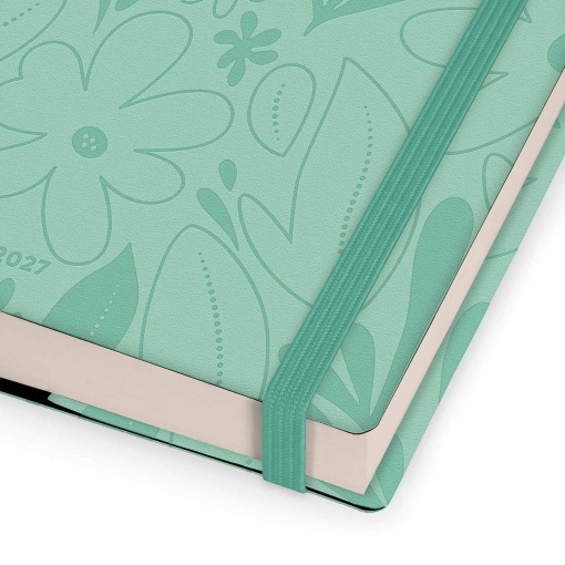 Agenda escolar diária 120x180mm 2026/27 16 meses LEGAMI Botanic Garden com elástico