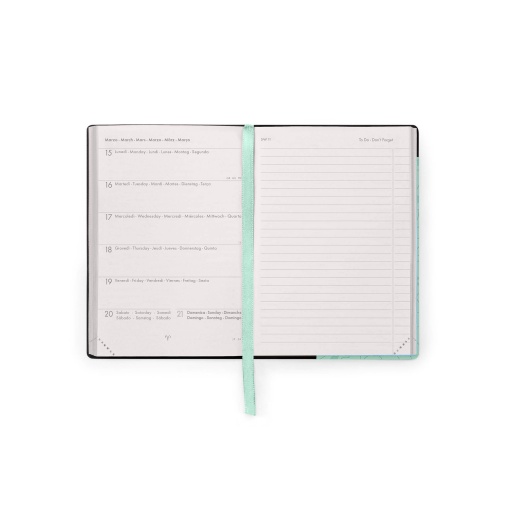 Agenda escolar semanal A6 2026/27 16 meses LEGAMI Botanic Garden com elástico
