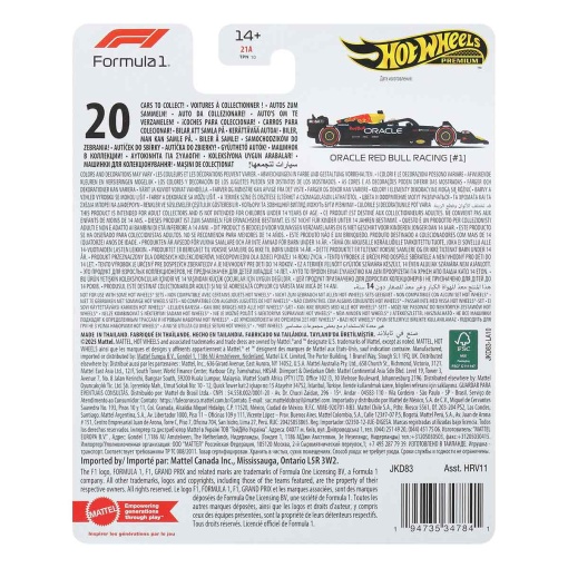 Hot Wheels Premium Formula 1 Oracle Red Bull Racing Team #1 Mattel HRV11/JKD83