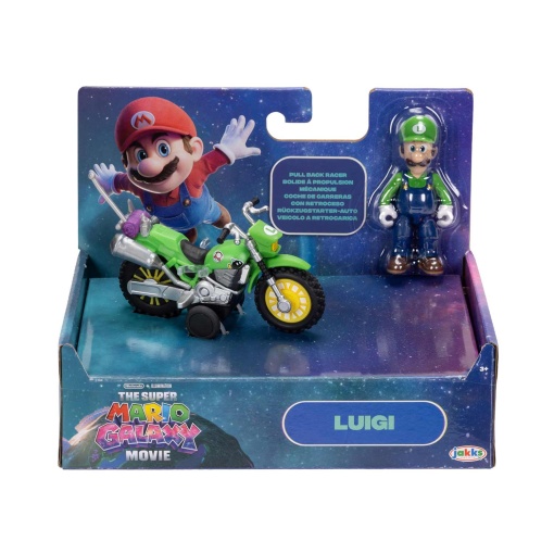 Super Mario Galaxy Luigi figure + JAKKS motorcycle