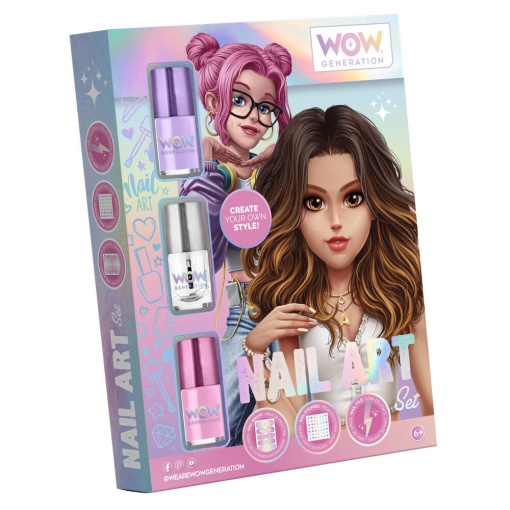 Manicure set (3 nail polishes + stickers + press-on nails) WOW GENERATION