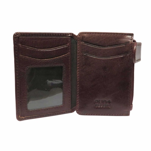 Porta-moedas/cartões em pele Dipelle 7,5x10cm castanho DP1811