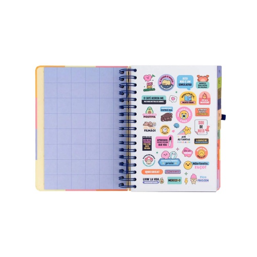 A5 daily school planner 2026/27, 12 months, spiral bound, MR. WONDERFUL "The Perfect Break" with elastic closure.