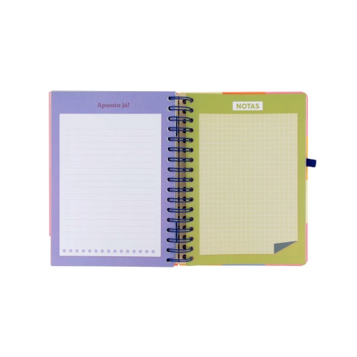 A5 daily school planner 2026/27, 12 months, spiral bound, MR. WONDERFUL "The Perfect Break" with elastic closure.
