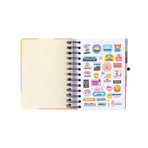 Agenda escolar diaria 175x140 mm 2026/27 12 meses, encuadernación en espiral MR. WONDERFUL "El descanso perfecto" con cierre elástico
