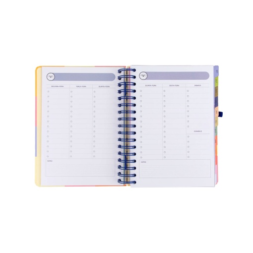 Agenda escolar diaria 175x140 mm 2026/27 12 meses, encuadernación en espiral MR. WONDERFUL "El descanso perfecto" con cierre elástico