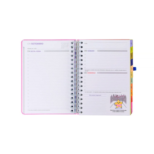A5 daily school planner 2026/27 12 months spiral bound MR. WONDERFUL "If life gives you lemons..." with elastic band