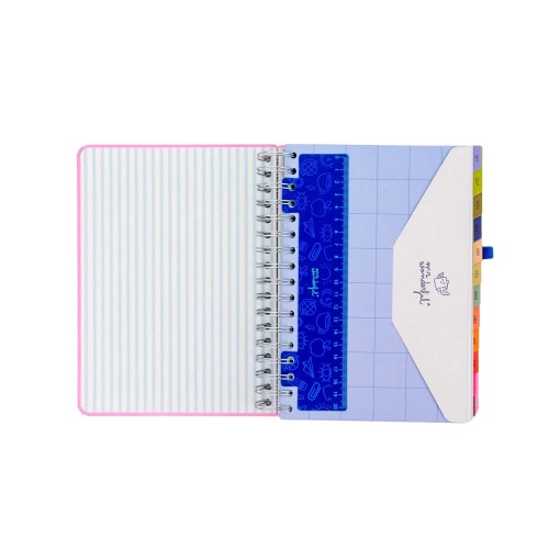 A5 daily school planner 2026/27 12 months spiral bound MR. WONDERFUL "If life gives you lemons..." with elastic band