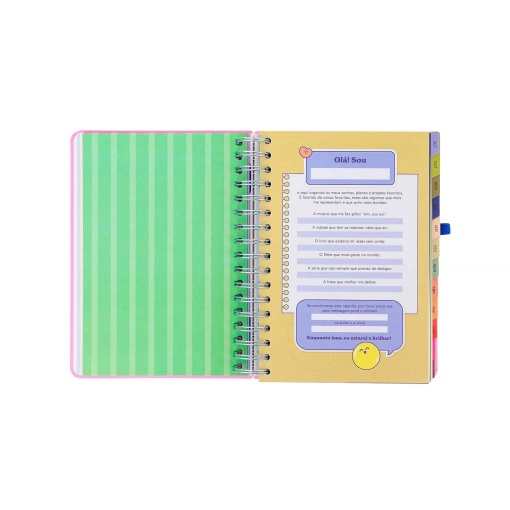 A5 daily school planner 2026/27 12 months spiral bound MR. WONDERFUL "If life gives you lemons..." with elastic band