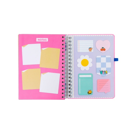 A5 daily school planner 2026/27 12 months spiral bound MR. WONDERFUL "If life gives you lemons..." with elastic band