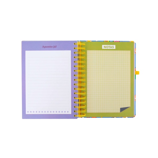 A5 daily school planner 2026/27, 12 months, spiral bound, MR. WONDERFUL "In my world" with elastic closure.