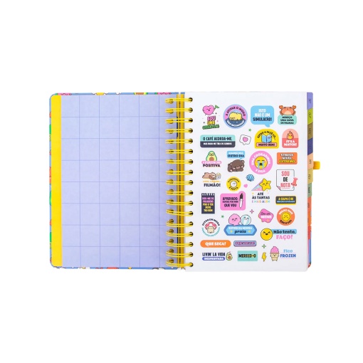 A5 daily school planner 2026/27, 12 months, spiral bound, MR. WONDERFUL "In my world" with elastic closure.