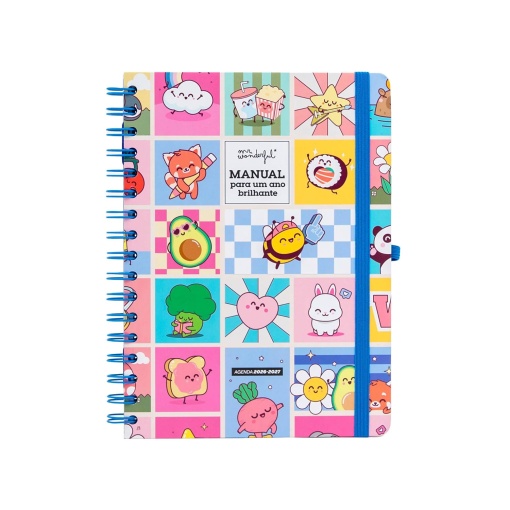 Weekly school planner A5 2026/27 12 months spiral bound MR. WONDERFUL "Manual for a brilliant year" with elastic closure
