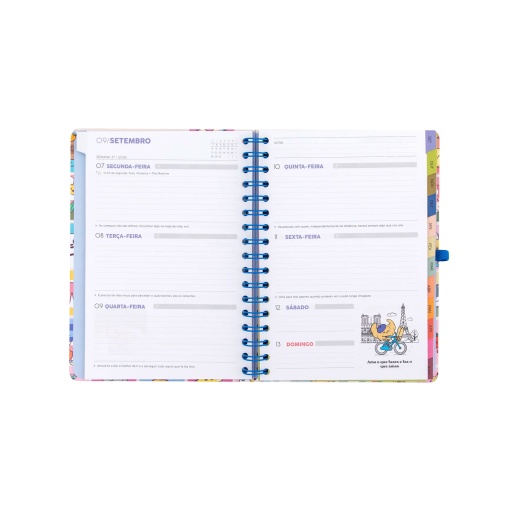 Weekly school planner A5 2026/27 12 months spiral bound MR. WONDERFUL "Manual for a brilliant year" with elastic closure