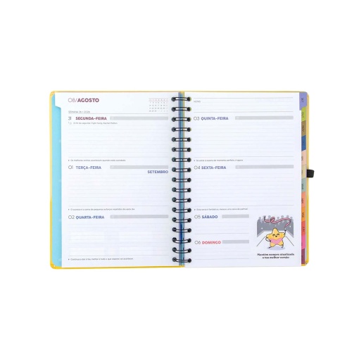 Weekly school planner A5 2026/27 12 months spiral bound MR. WONDERFUL "You look like my crush" with elastic band