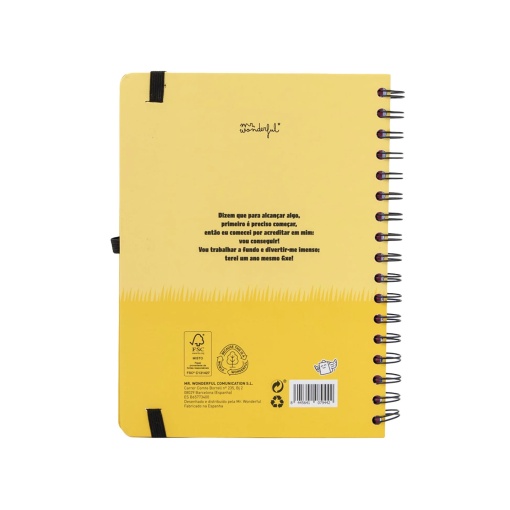 Weekly school planner A5 2026/27 12 months spiral bound MR. WONDERFUL "You look like my crush" with elastic band