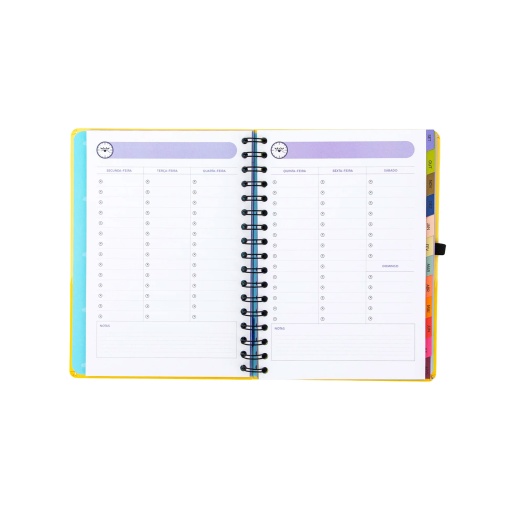 Weekly school planner A5 2026/27 12 months spiral bound MR. WONDERFUL "You look like my crush" with elastic band