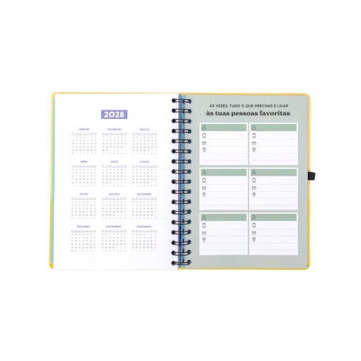 Weekly school planner A5 2026/27 12 months spiral bound MR. WONDERFUL "You look like my crush" with elastic band