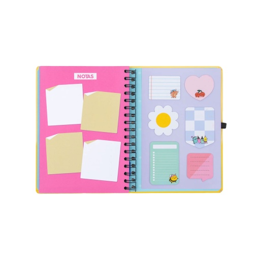 Weekly school planner A5 2026/27 12 months spiral bound MR. WONDERFUL "You look like my crush" with elastic band
