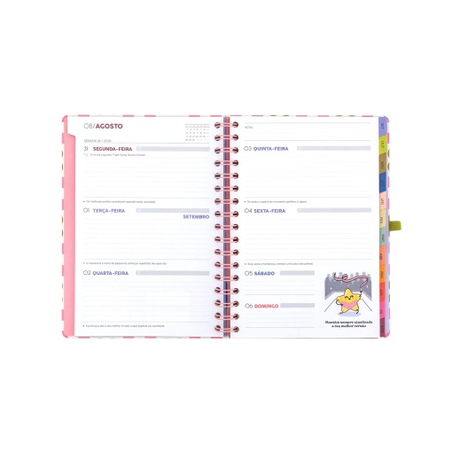 Weekly school planner A5 2026/27 12 months spiral bound MR. WONDERFUL "Live today, plan always" with elastic closure