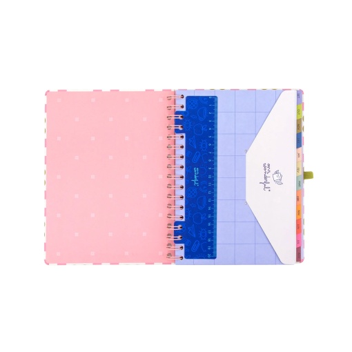 Weekly school planner A5 2026/27 12 months spiral bound MR. WONDERFUL "Live today, plan always" with elastic closure