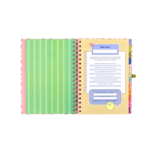 Weekly school planner A5 2026/27 12 months spiral bound MR. WONDERFUL "Live today, plan always" with elastic closure