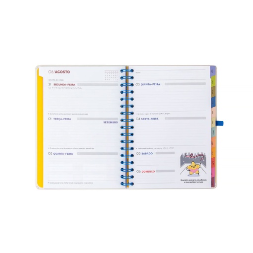 Weekly school planner A5 2026/27 12 months spiral bound MR. WONDERFUL "Ready" with elastic closure