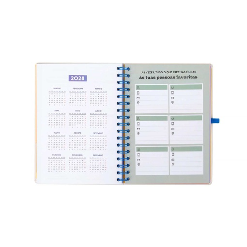 Weekly school planner A5 2026/27 12 months spiral bound MR. WONDERFUL "Ready" with elastic closure