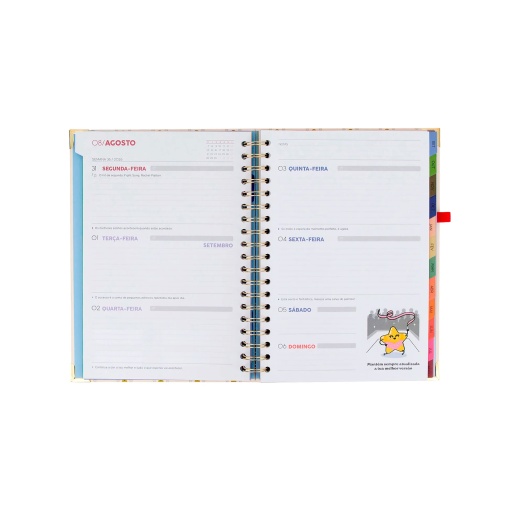 Weekly school planner 246x170mm 2026/27 12 months spiral bound MR. WONDERFUL "Makes every day count" with elastic closure