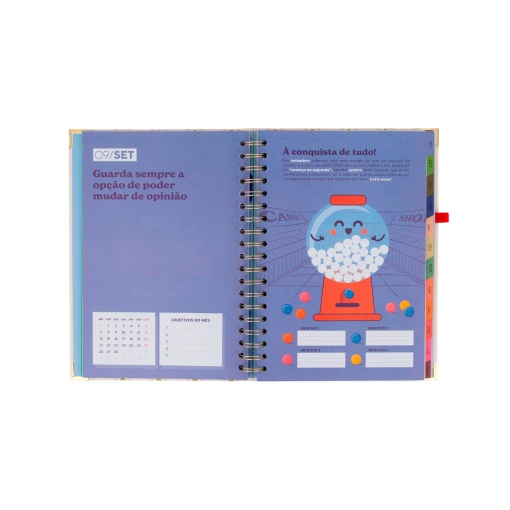 Weekly school planner 246x170mm 2026/27 12 months spiral bound MR. WONDERFUL "Makes every day count" with elastic closure