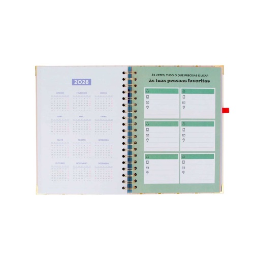 Weekly school planner 246x170mm 2026/27 12 months spiral bound MR. WONDERFUL "Makes every day count" with elastic closure