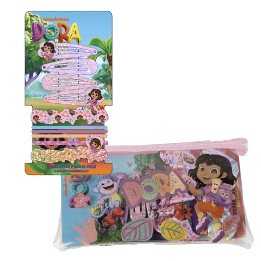 Conjunto de acessórios de cabelo com necessaire DORA 10 peças