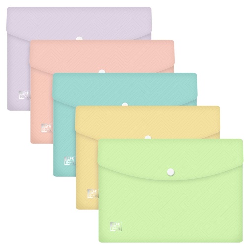 Bolsa para documentos A5 fecho botão tipo envelope OXFORD Urban cores pastel sortido