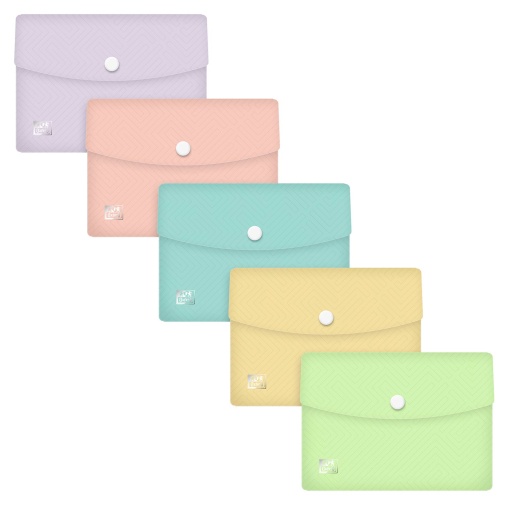 Bolsa para documentos A6 fecho botão tipo envelope OXFORD Urban cores pastel sortido