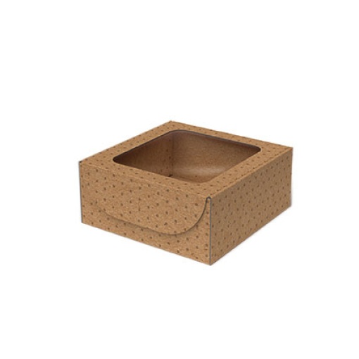 Caixa de cartão cabaz Eno Gastronomici 20,5x22x9,5cm kraft com visor