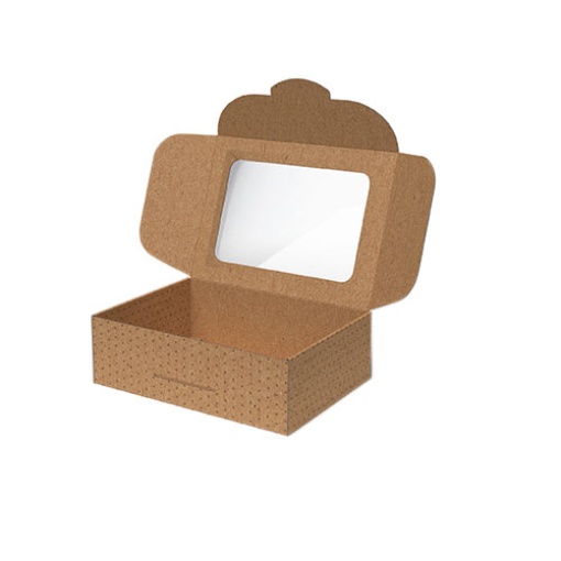 Eno Gastronomici cardboard basket box, 20.5x22x9.5cm, kraft paper with window.