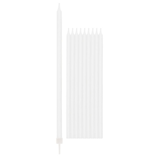 Vela de aniversário 15cm branco (10 unidades)