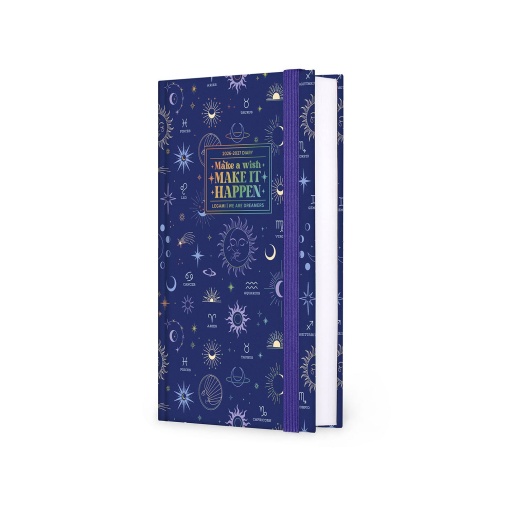 Daily school planner, 120x180mm, 2026/27, 16 months, LEGAMI Celestial, with elastic closure.